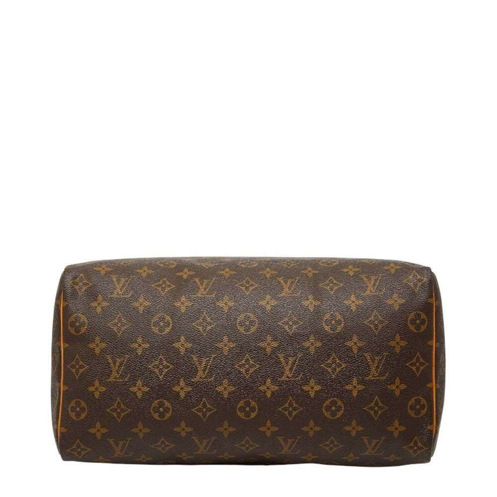 LOUIS VUITTON Authentic Brown Monogram Leather Speedy 35 Boston Bag - Picture 3 of 12